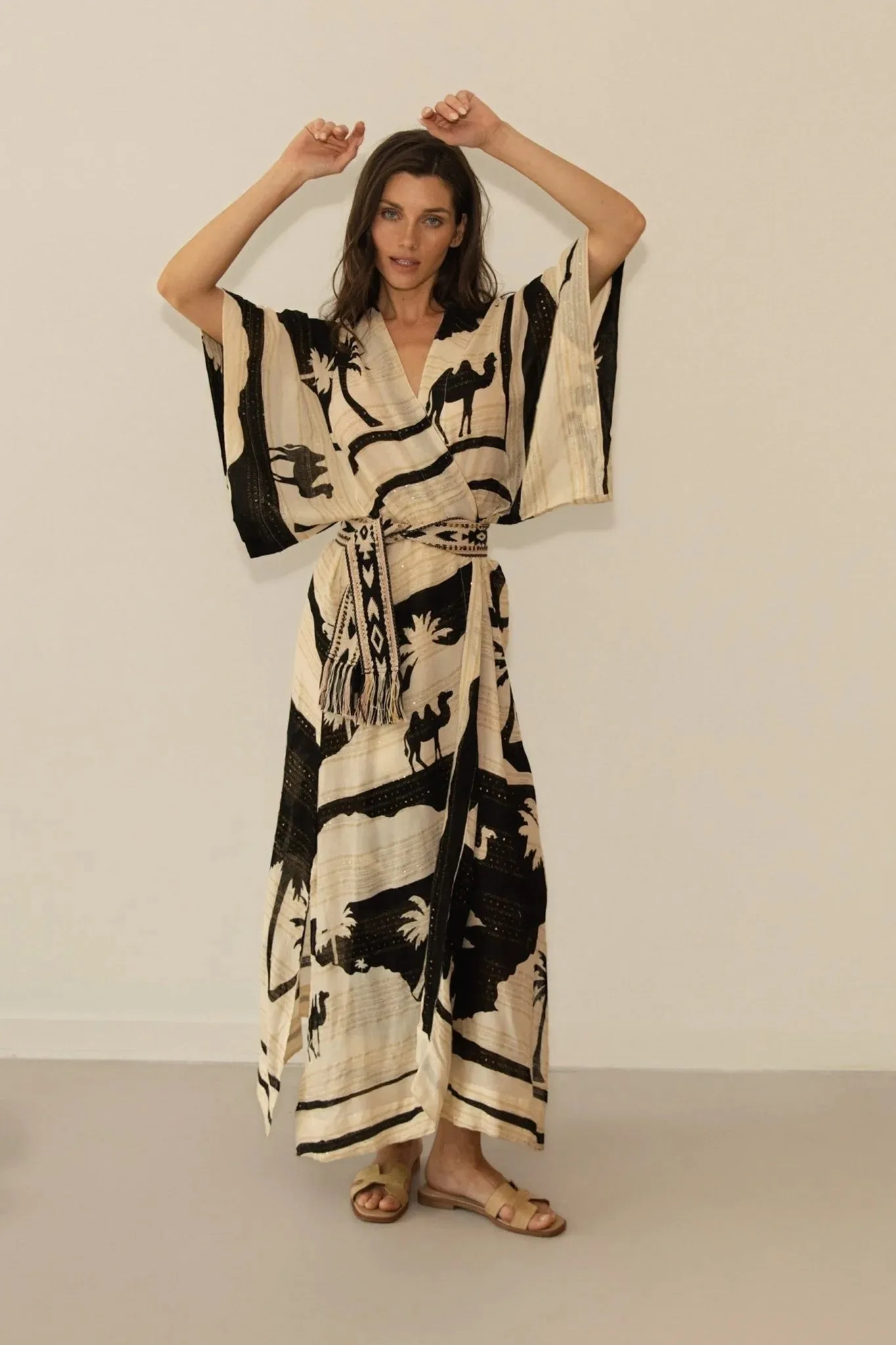 Kha Palm Trees Kimono Black sold by Sand Dollar product image thumbnail 3