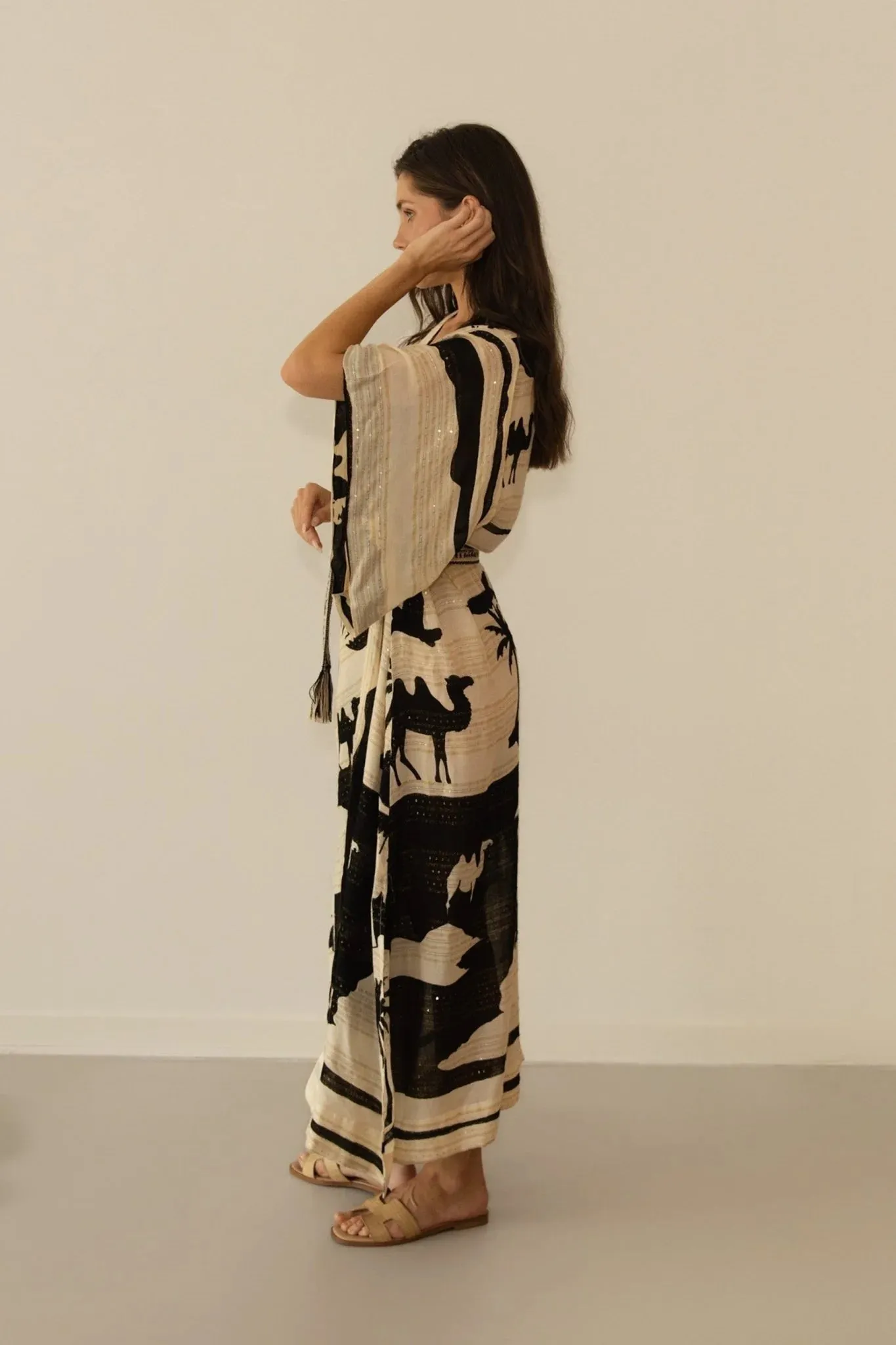 Kha Palm Trees Kimono Black sold by Sand Dollar product image thumbnail 5