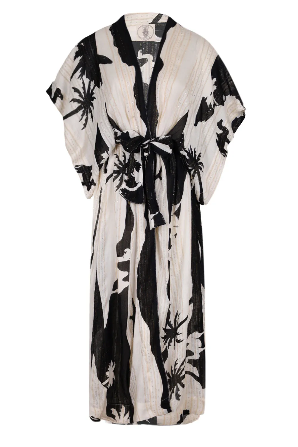 Kha Palm Trees Kimono Black sold by Sand Dollar