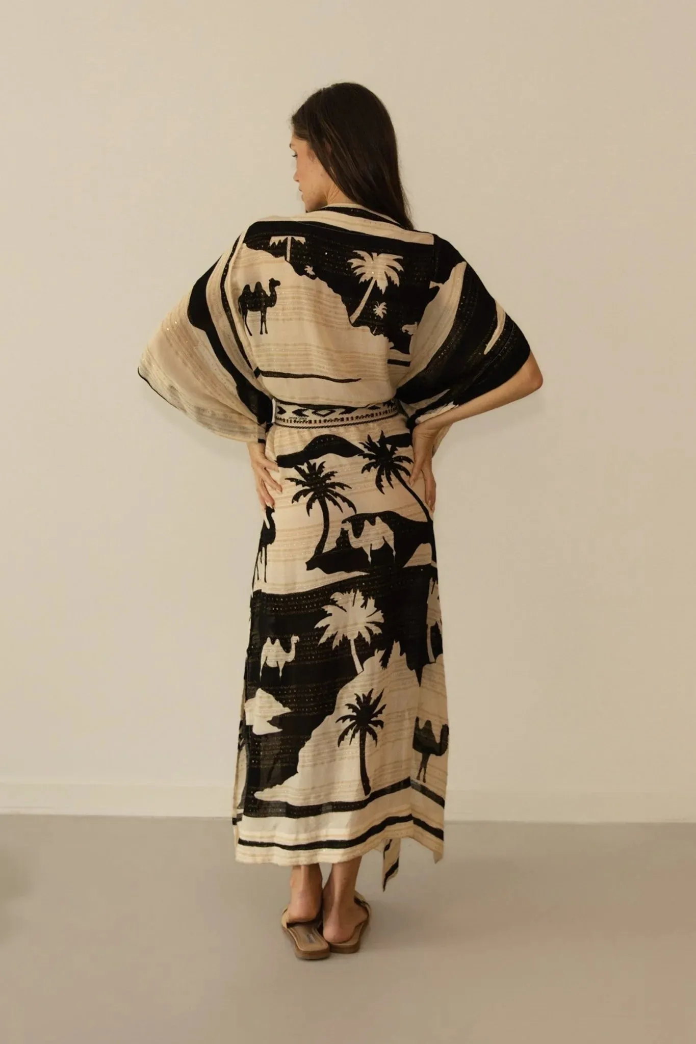 Kha Palm Trees Kimono Black sold by Sand Dollar product image thumbnail 4