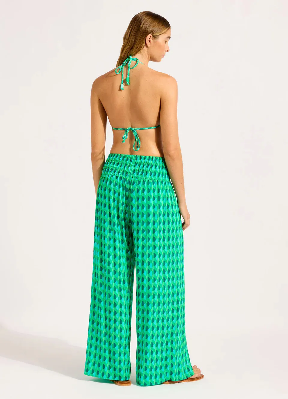 Shirred Waist Wrap Pant Vivid Green sold by Sand Dollar product image thumbnail 3