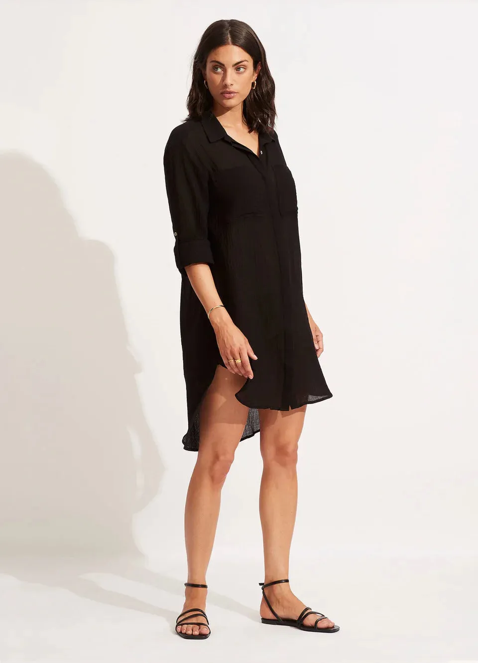 Crinkle Twill Beach Shirt Black sold by Sand Dollar product image thumbnail 2