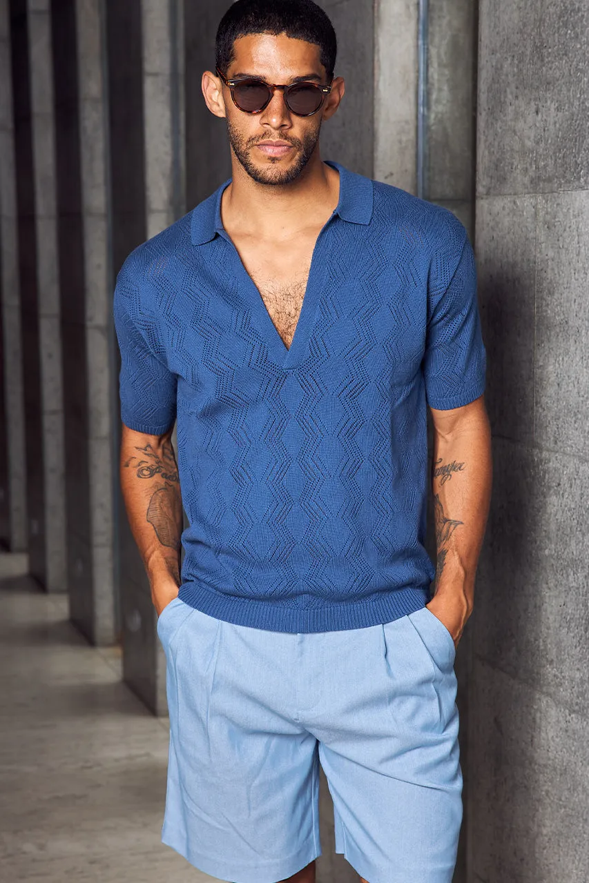 Anthony Short Sleeve Knit Top Steel sold by Sand Dollar