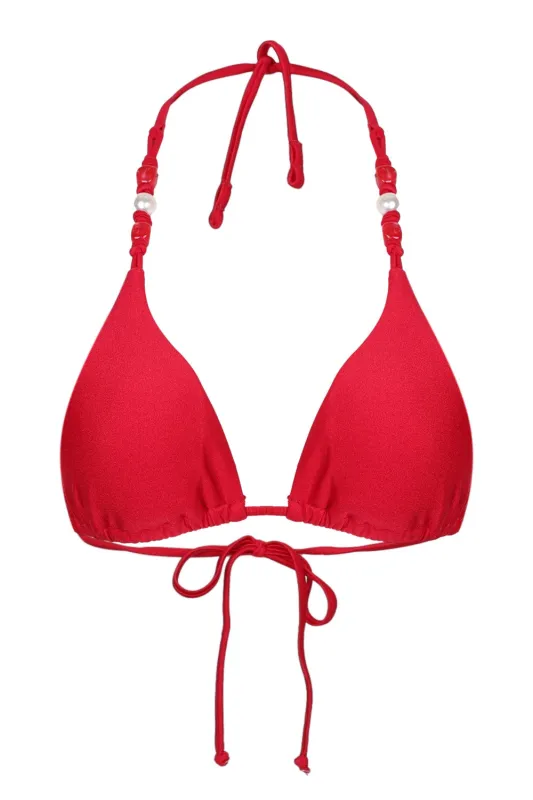 Palermo Triangle Bikini Top Cosmo Red sold by Sand Dollar