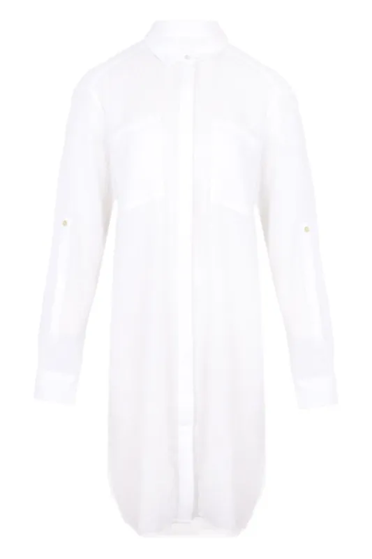 Crinkle Twill Beach Shirt White made by Seafolly