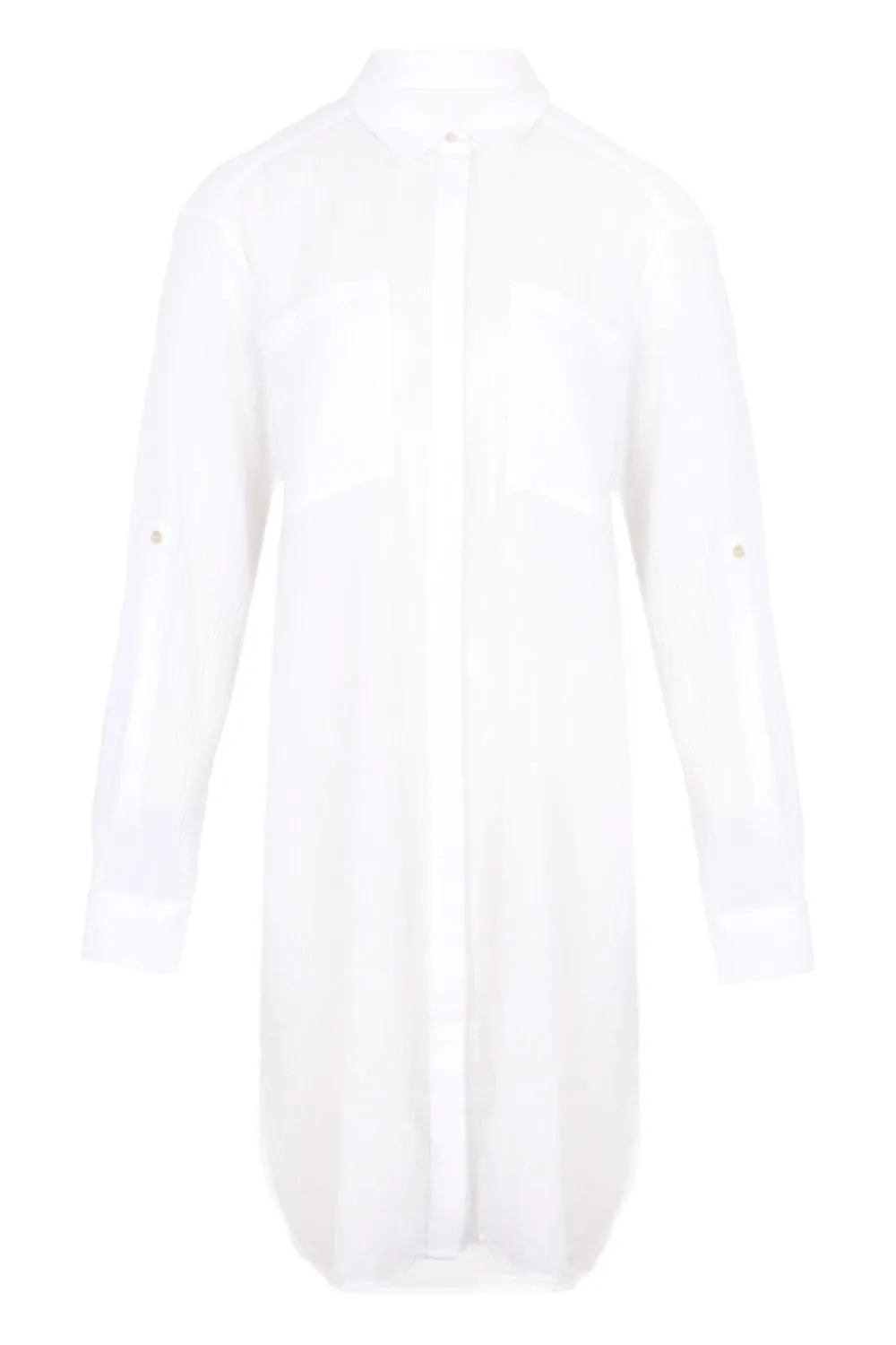 Crinkle Twill Beach Shirt White sold by Sand Dollar