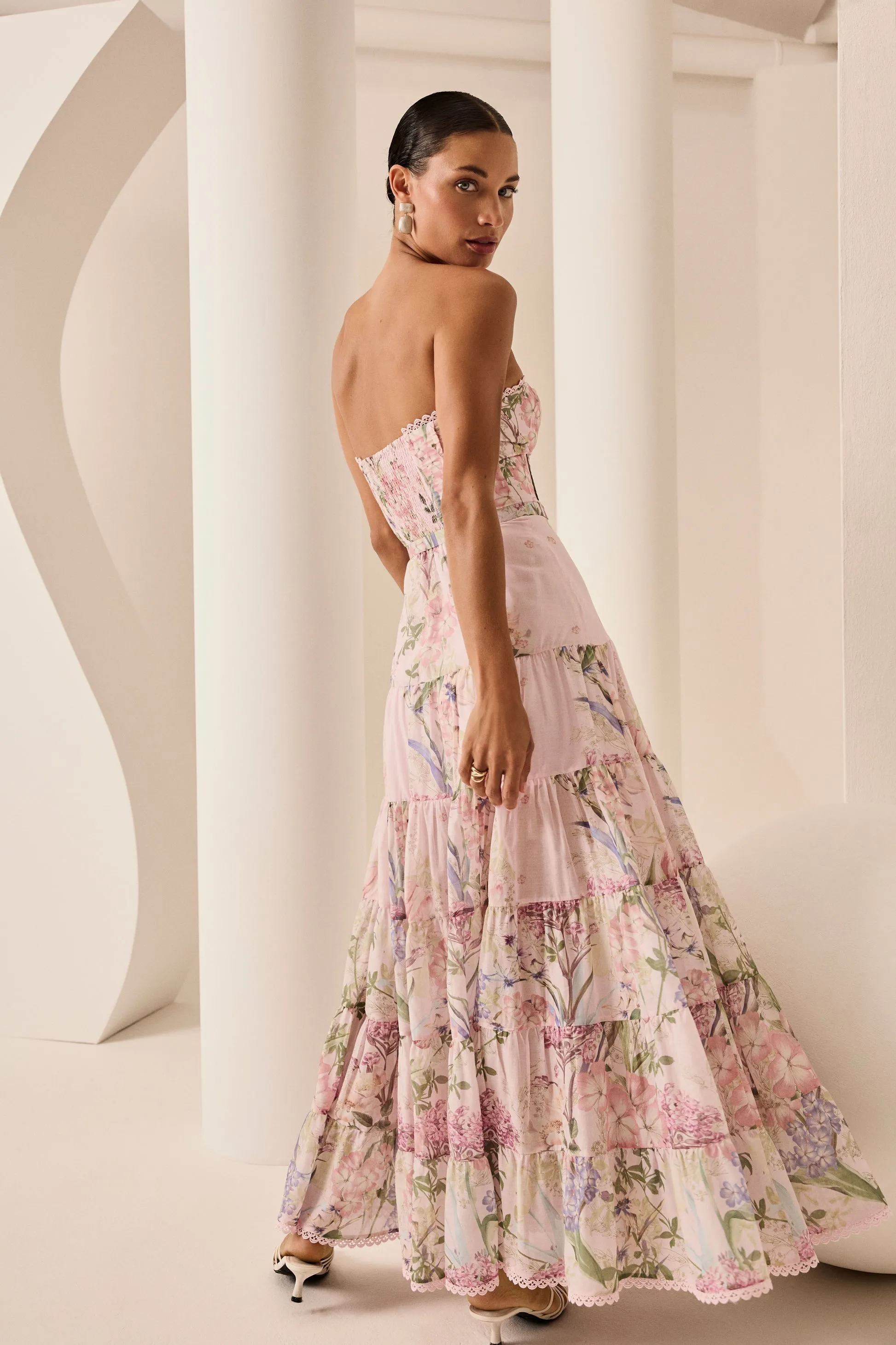 Pink Botanic Long Dress Danny sold by Sand Dollar product image thumbnail 3