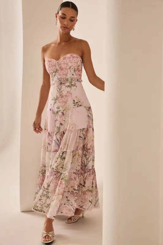 Pink Botanic Long Dress Danny made by Sand Dollar