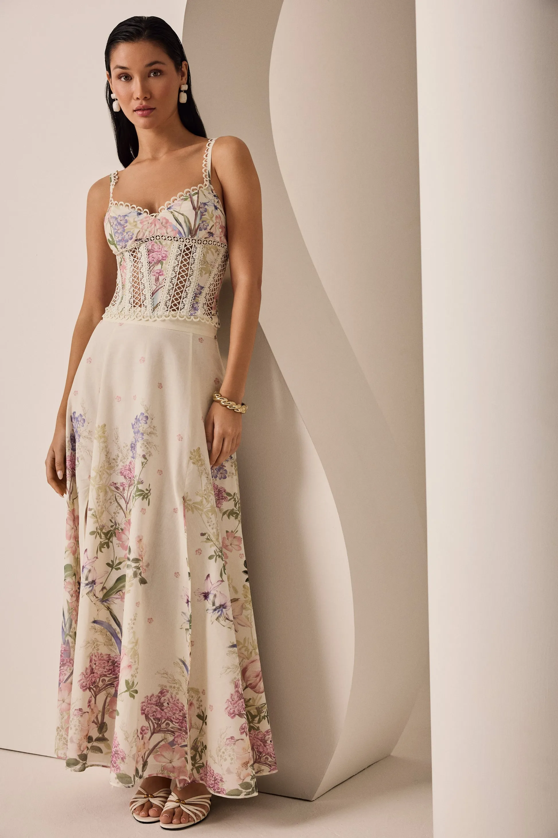 Cream Botanic Long Skirt Ventine sold by Sand Dollar