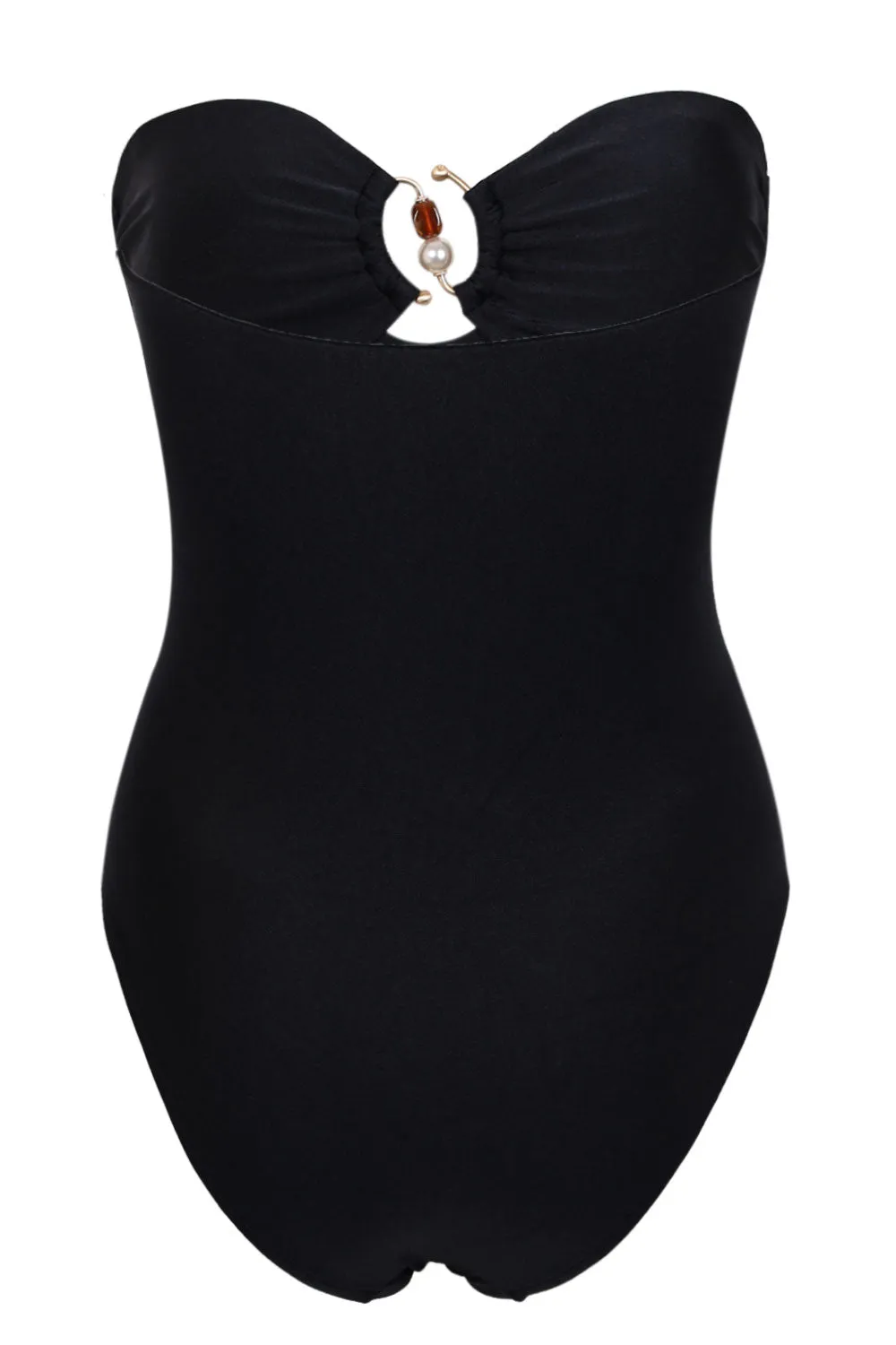 Palermo Ring Front Bandeau One Piece Black Pearl sold by Sand Dollar product image thumbnail 2