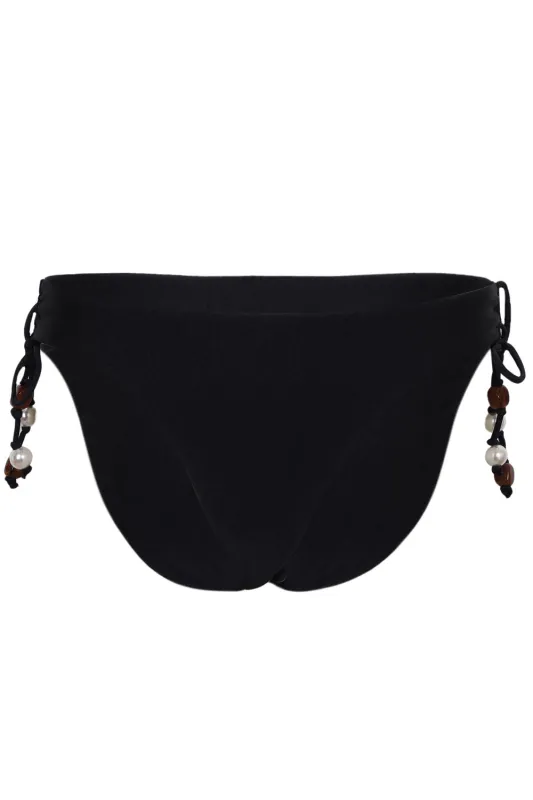 Palermo Loop Tie Side Bikini Bottom Black Pearl sold by Sand Dollar