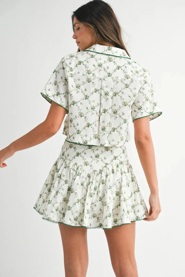 Dafne Short Sleeve Shirt and Skirt Set Green sold by Sand Dollar product image thumbnail 5