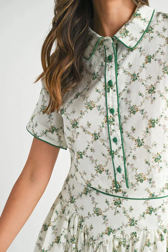 Dafne Short Sleeve Shirt and Skirt Set Green sold by Sand Dollar product image thumbnail 4