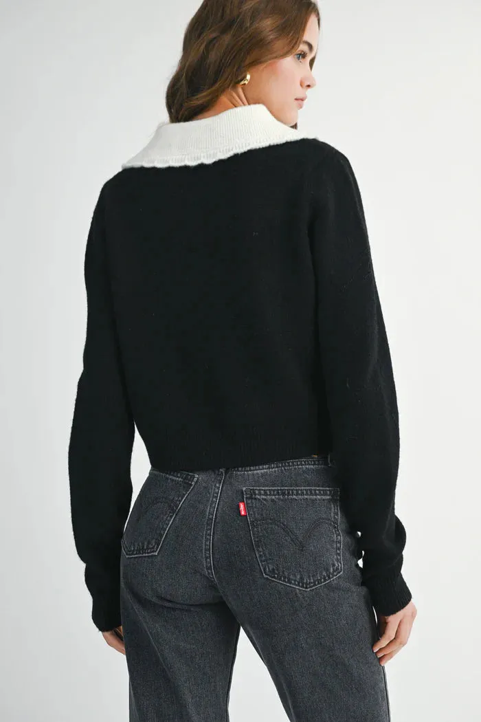 Peter Pan Collar Knit Top Black sold by Sand Dollar product image thumbnail 5