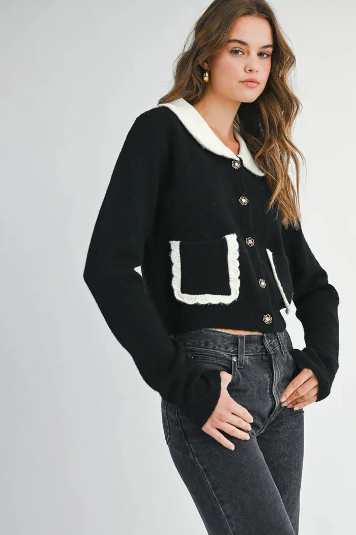 Peter Pan Collar Knit Top Black sold by Sand Dollar product image thumbnail 3