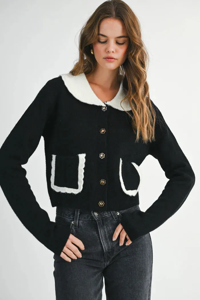 Peter Pan Collar Knit Top Black sold by Sand Dollar product image thumbnail 2