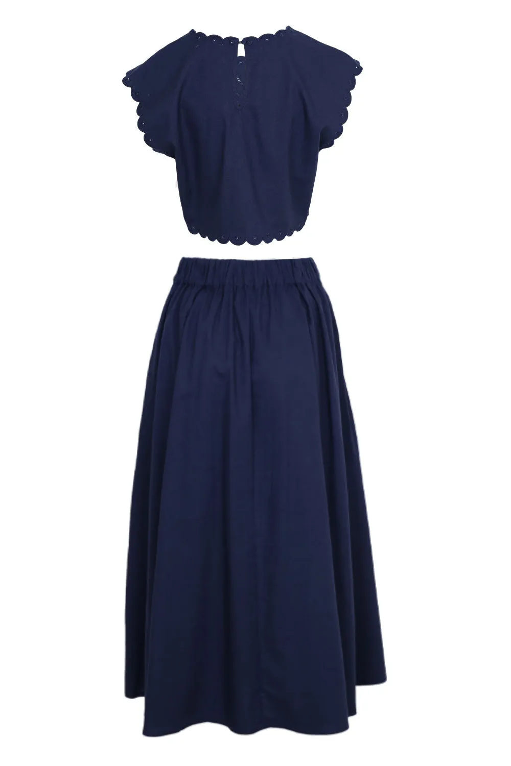 Embroidery Crop Top and Midi Skirt Set Navy sold by Sand Dollar product image thumbnail 5