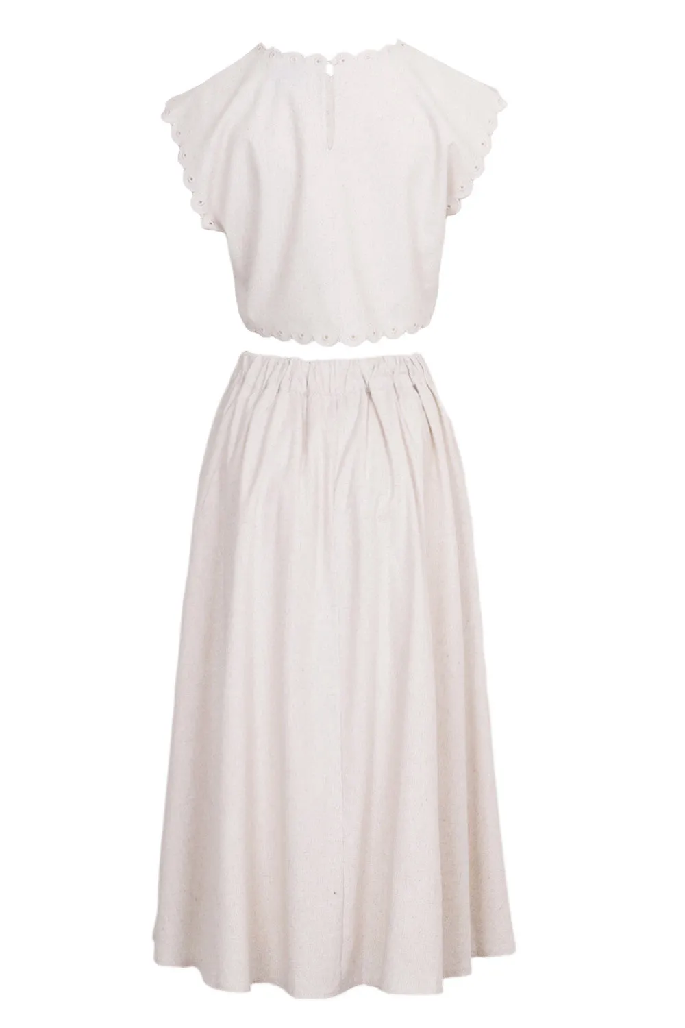 Embroidery Crop Top and Midi Skirt Set Oatmeal sold by Sand Dollar product image thumbnail 5