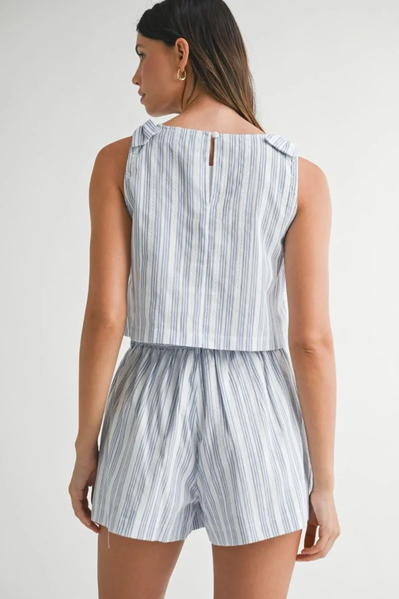 Kendall Crop Top and Shorts Set Blue sold by Sand Dollar product image thumbnail 4