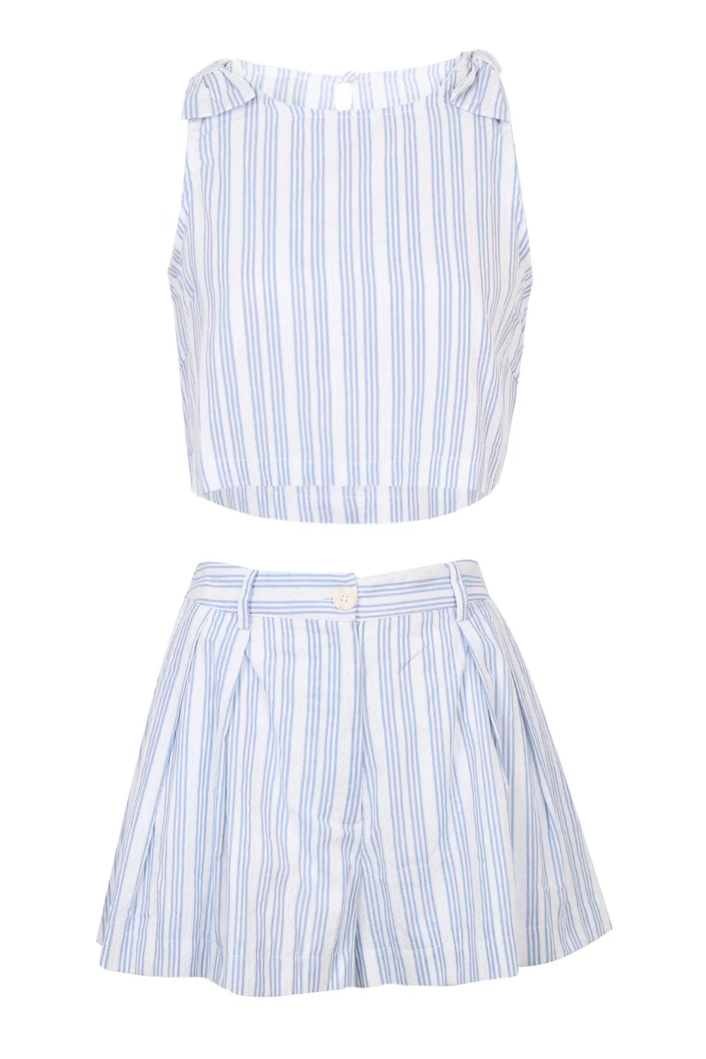 Kendall Crop Top and Shorts Set Blue sold by Sand Dollar
