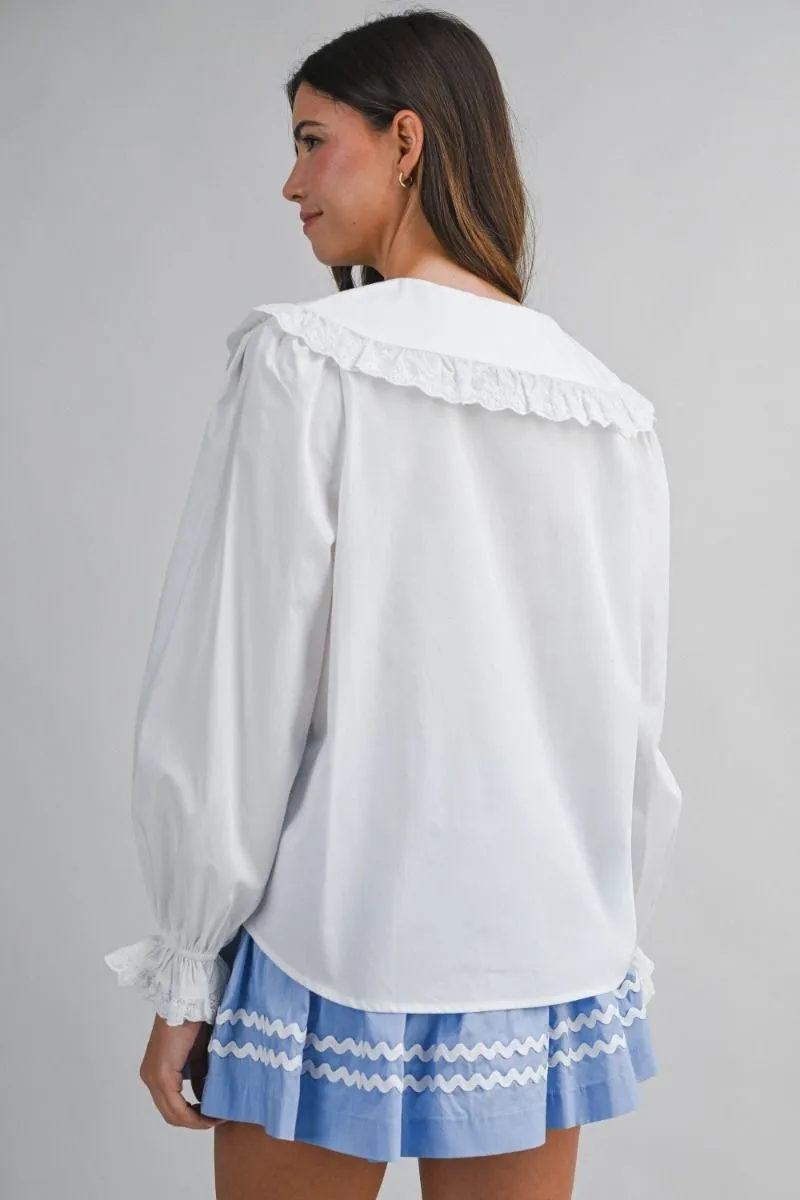 Poplin Lace Collar Blouse Off White sold by Sand Dollar product image thumbnail 4