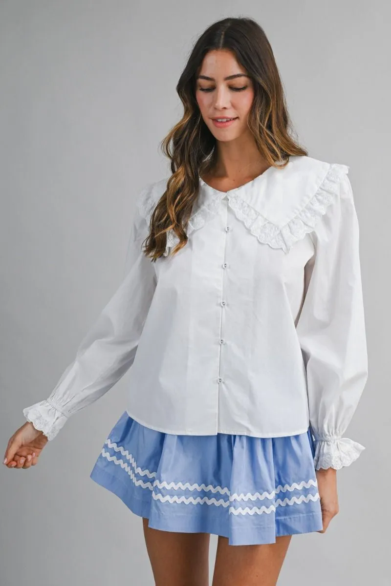 Poplin Lace Collar Blouse Off White sold by Sand Dollar product image thumbnail 2