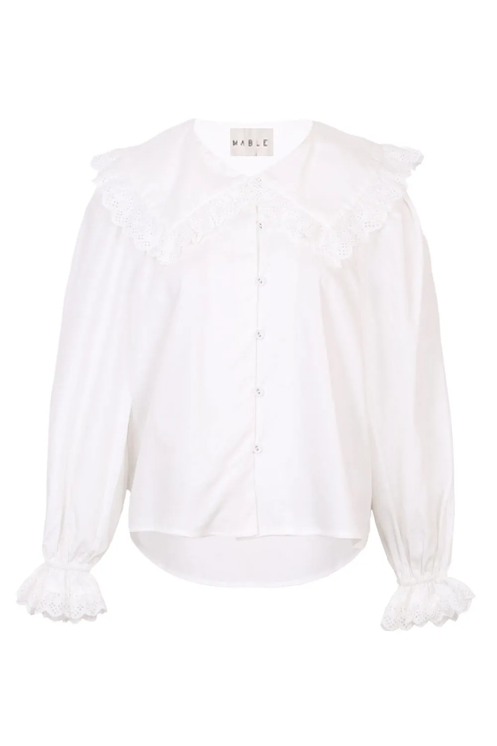 Poplin Lace Collar Blouse Off White sold by Sand Dollar
