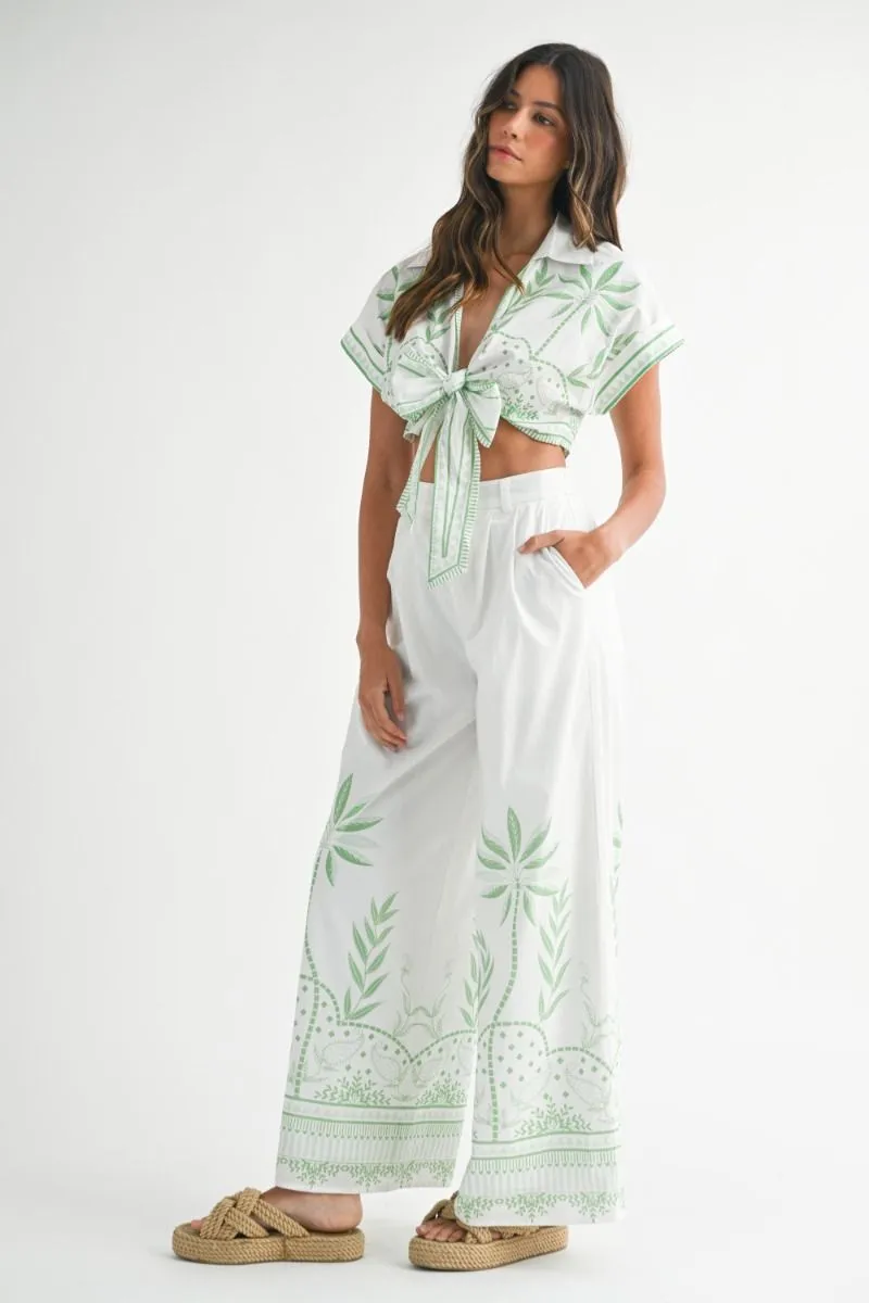 Rowena Crop Top and Trousers Set Green sold by Sand Dollar product image thumbnail 3