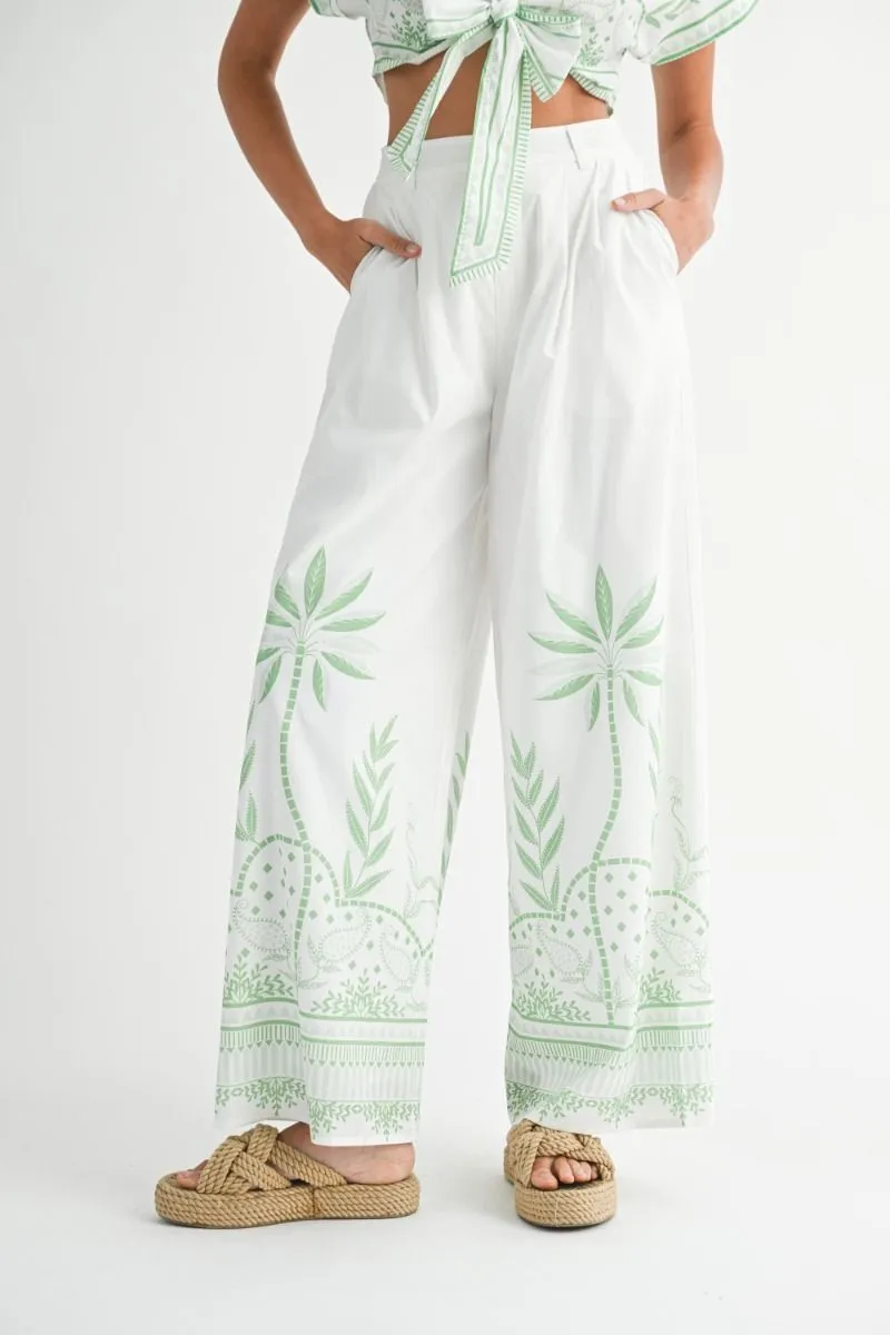Rowena Crop Top and Trousers Set Green sold by Sand Dollar product image thumbnail 4