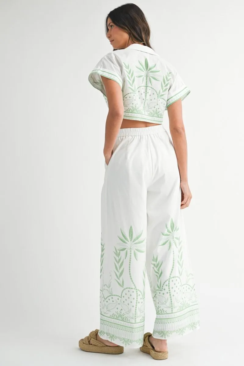 Rowena Crop Top and Trousers Set Green sold by Sand Dollar product image thumbnail 5