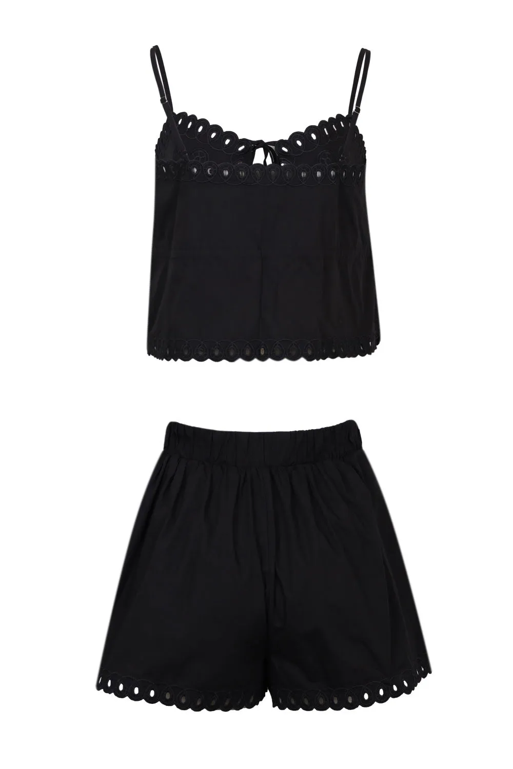 Scallop Embroidered Cai and Shorts Set Black sold by Sand Dollar product image thumbnail 5