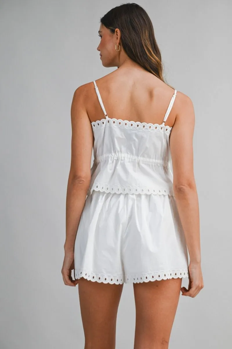 Scallop Embroidered Cai and Shorts Set Off White sold by Sand Dollar product image thumbnail 4