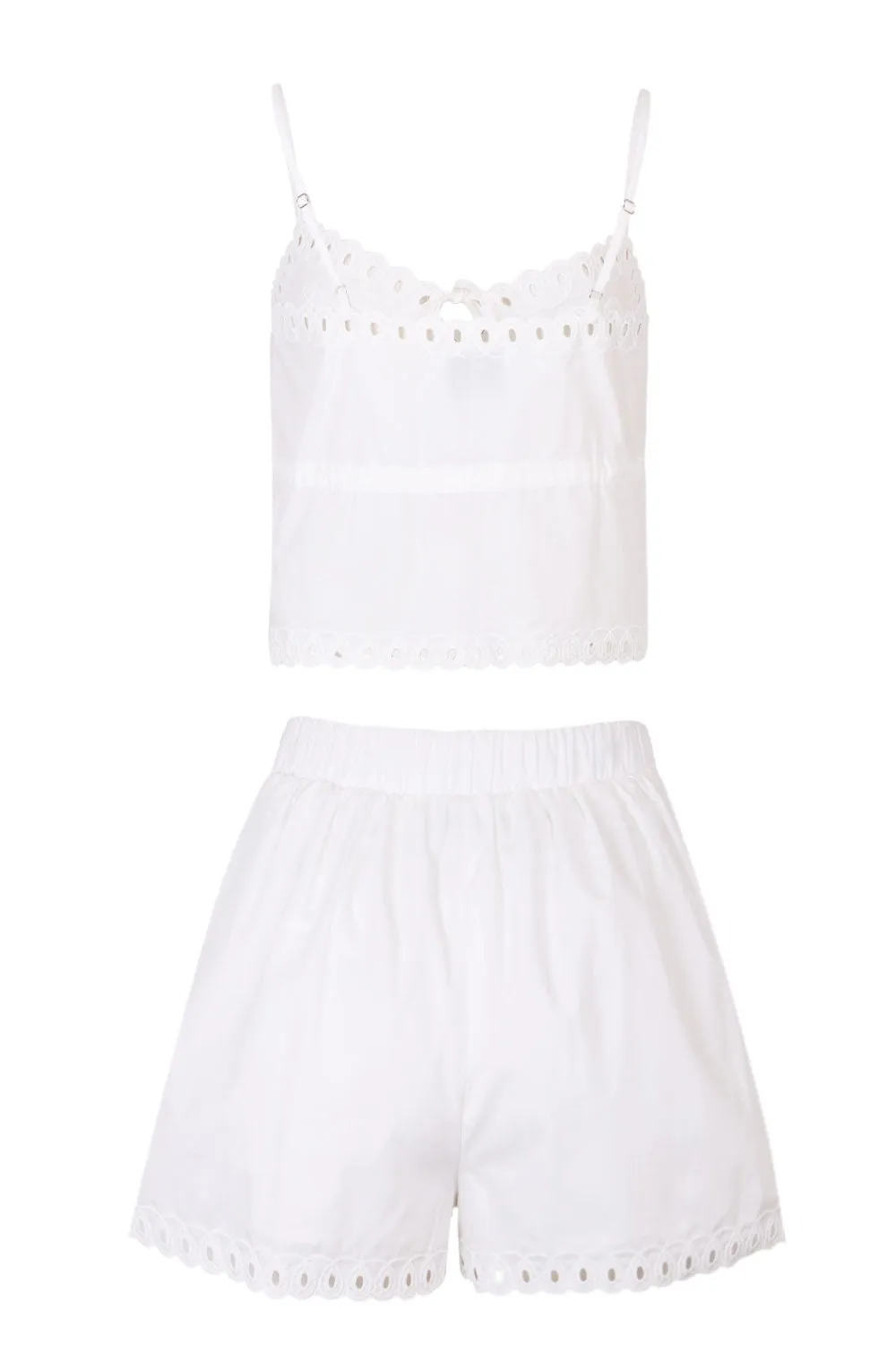 Scallop Embroidered Cai and Shorts Set Off White sold by Sand Dollar product image thumbnail 5
