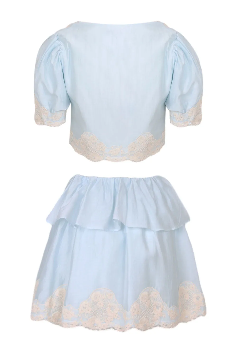 Scalloped Lace Trim Top and Shorts Set Blue sold by Sand Dollar product image thumbnail 5