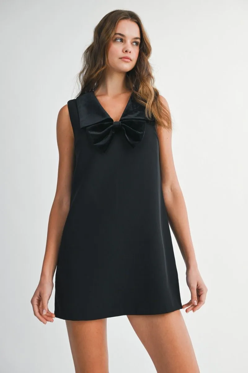 Sleeveless Bow Mini Dress Black sold by Sand Dollar product image thumbnail 2