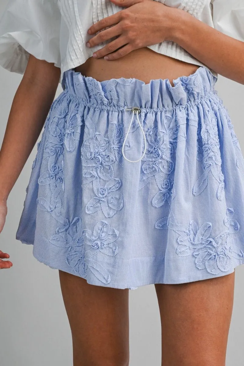 Stripe Applique Mini Skirt Blue sold by Sand Dollar