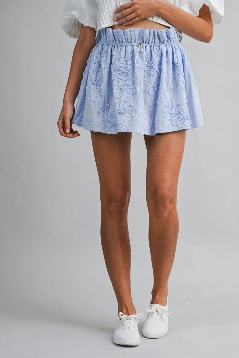 Stripe Applique Mini Skirt Blue sold by Sand Dollar product image thumbnail 2