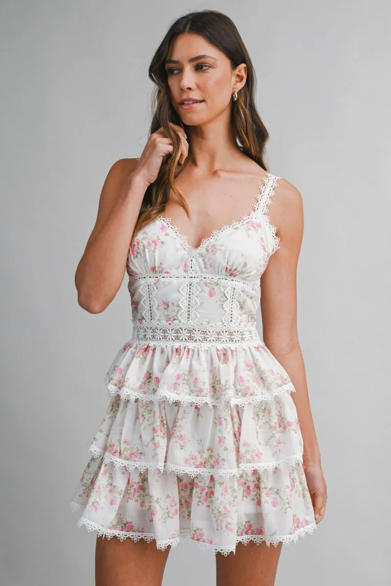Floral Printed Lace Mini Dress Pink sold by Sand Dollar product image thumbnail 2