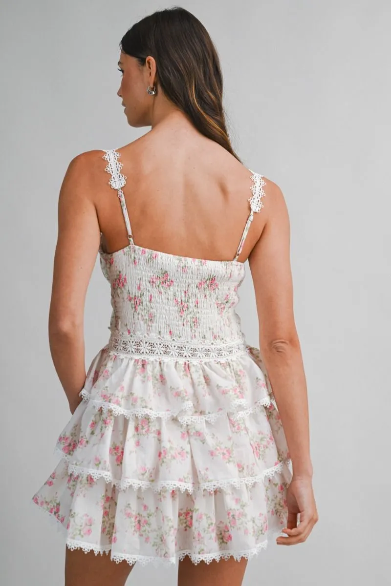 Floral Printed Lace Mini Dress Pink sold by Sand Dollar product image thumbnail 3
