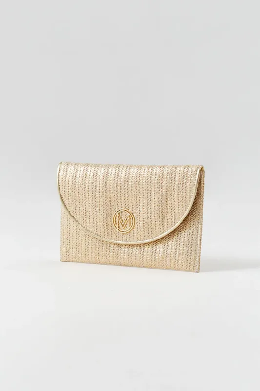 Burano Clutch Bag Gold made by Melissa Odabash