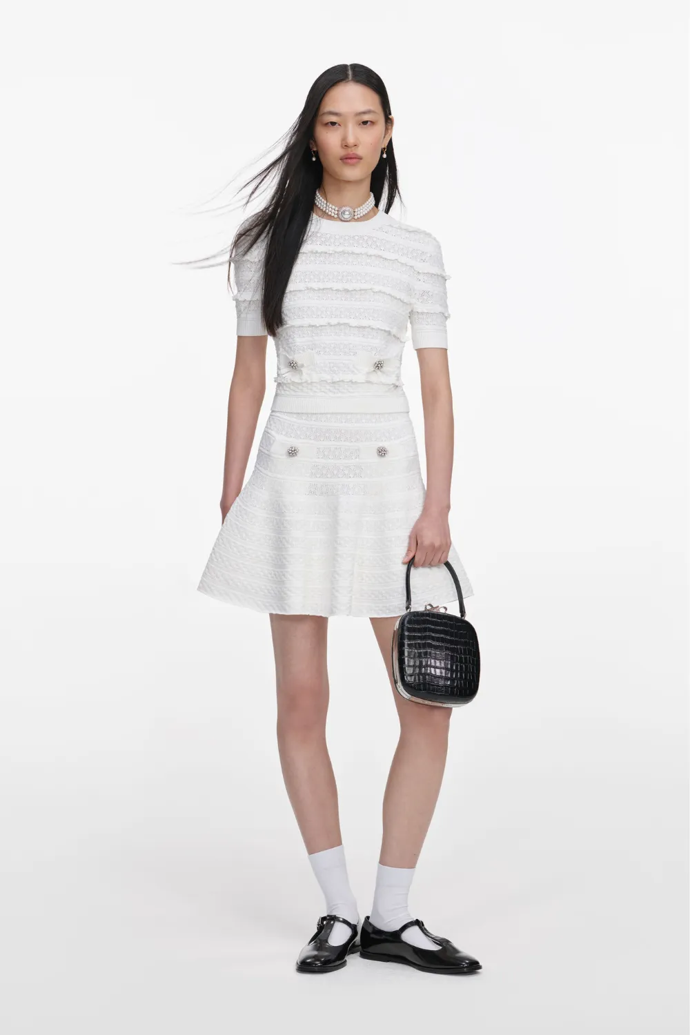 White Pointelle Knit Top sold by Sand Dollar