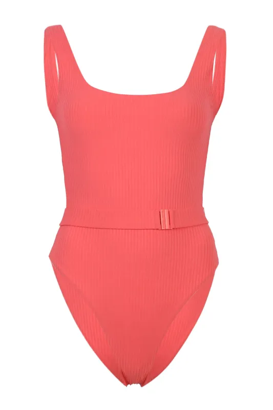 Rio One Piece Apricot Ribbed sold by Sand Dollar