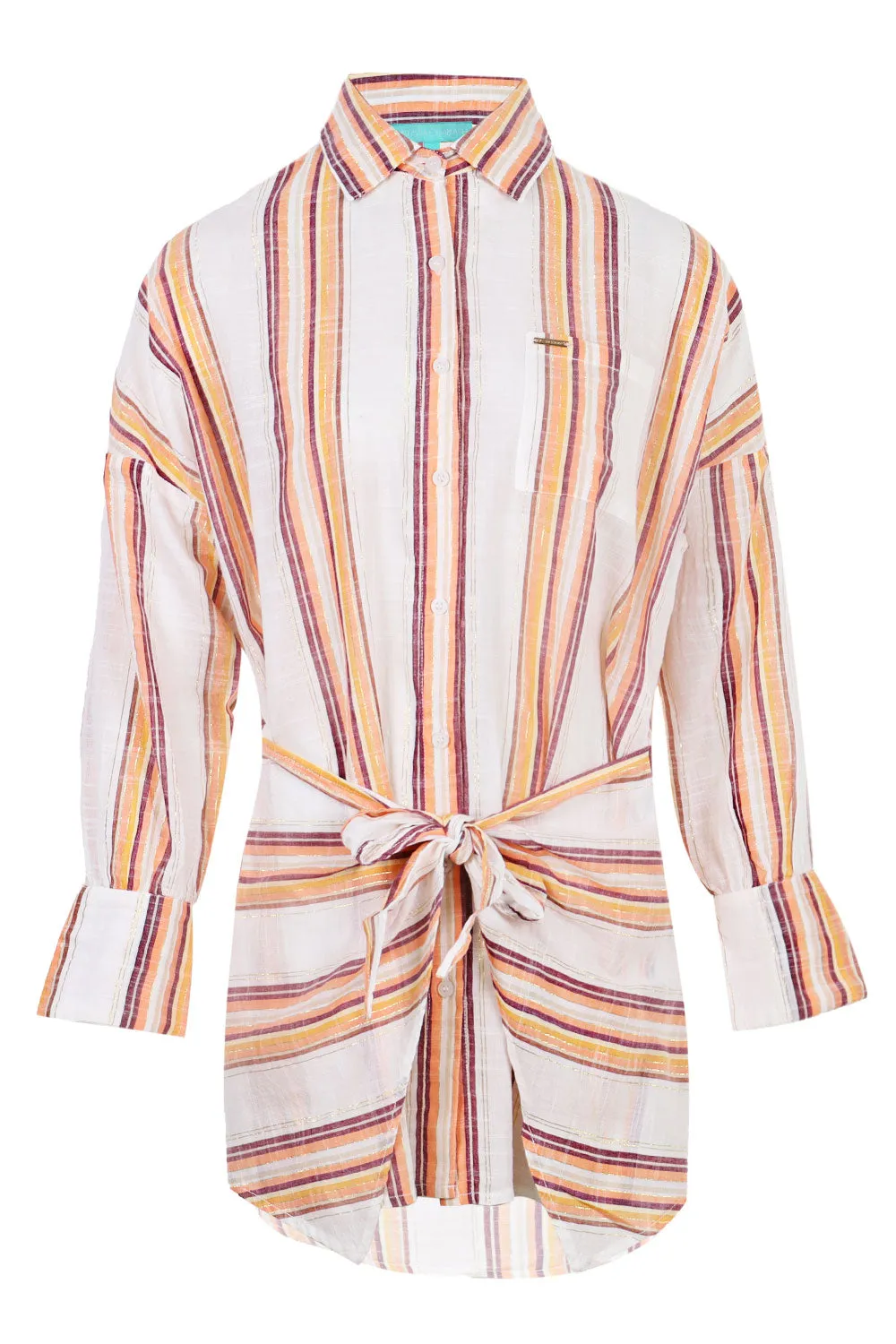 Sara Dress Sunset Stripe sold by Sand Dollar