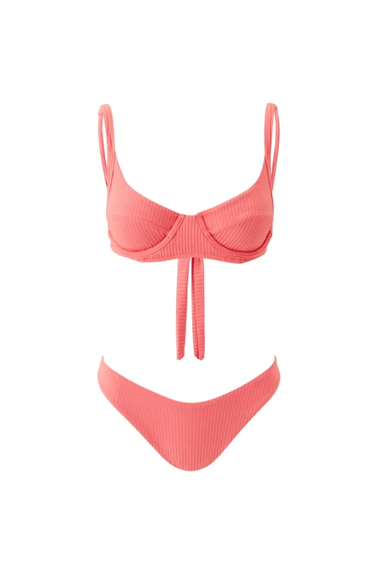 Noto Bikini Bottom Apricot Ribbed sold by Sand Dollar