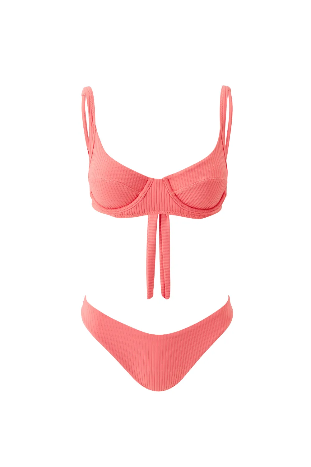 Noto Bikini Bottom Apricot Ribbed sold by Sand Dollar