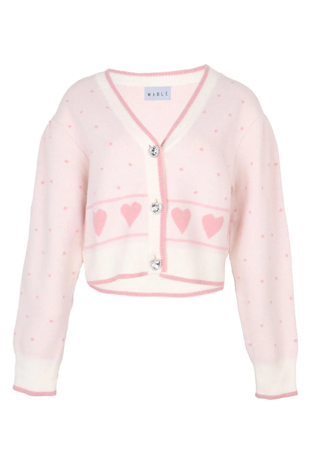 Elizabeth Jacquard Knit Cardigan Pink sold by Sand Dollar