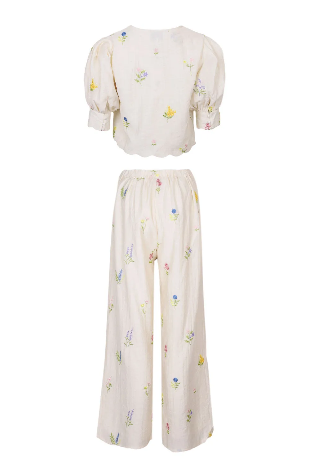 Floral Embroidered Top and Pants Set Cream sold by Sand Dollar product image thumbnail 5