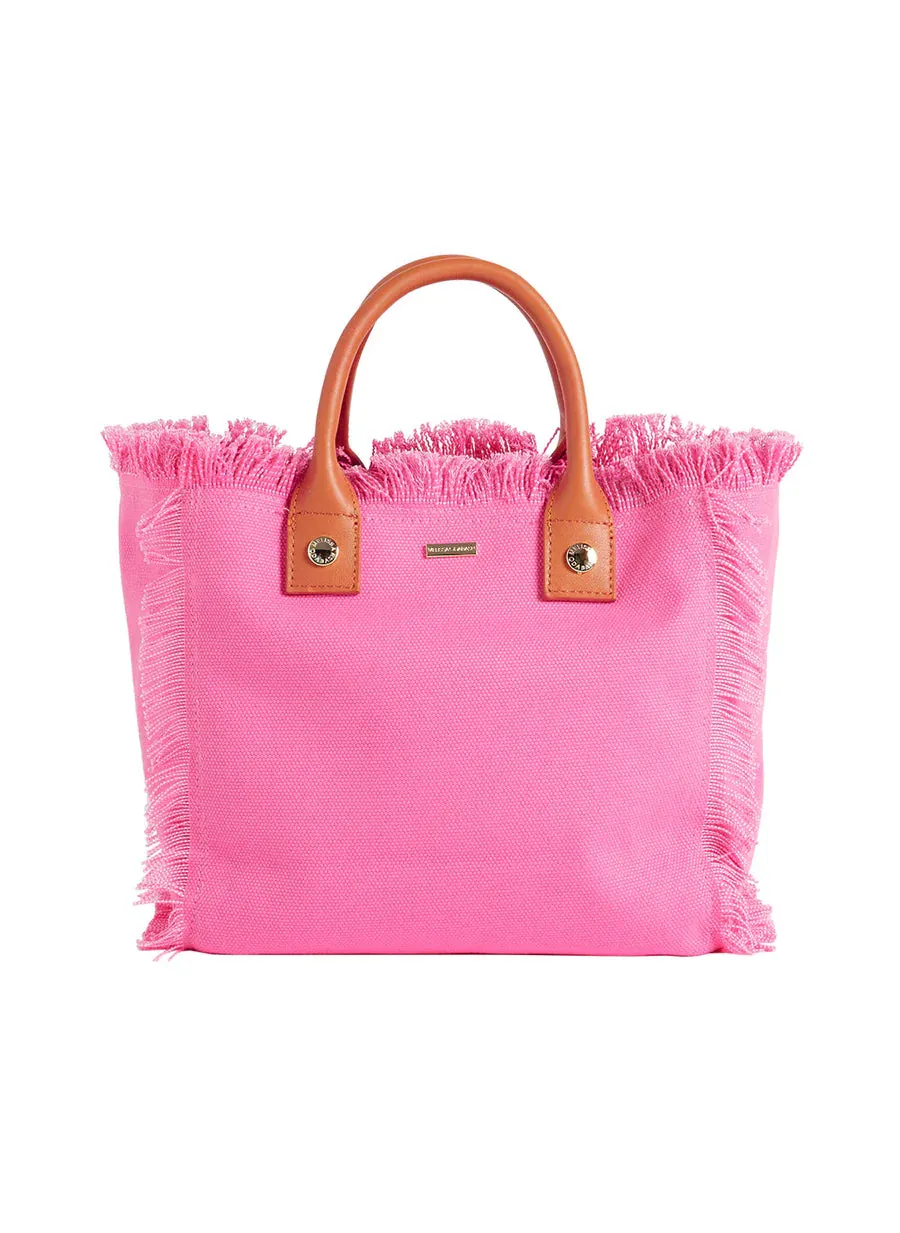 Porto Cervo Bag Hot Pink Tan sold by Sand Dollar