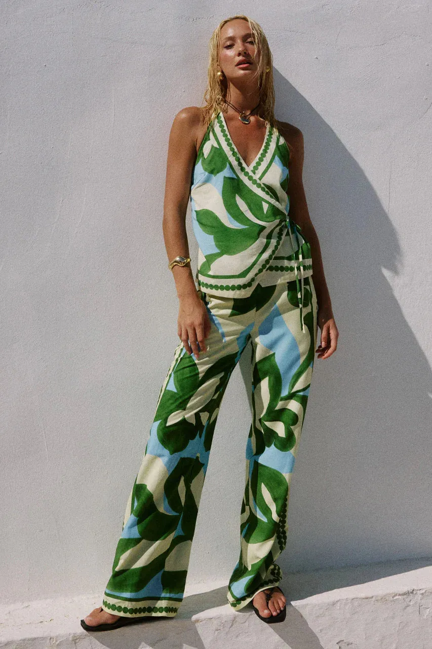 Amoree Wide Leg Palazzon Pant - Amoree Blue sold by Sand Dollar