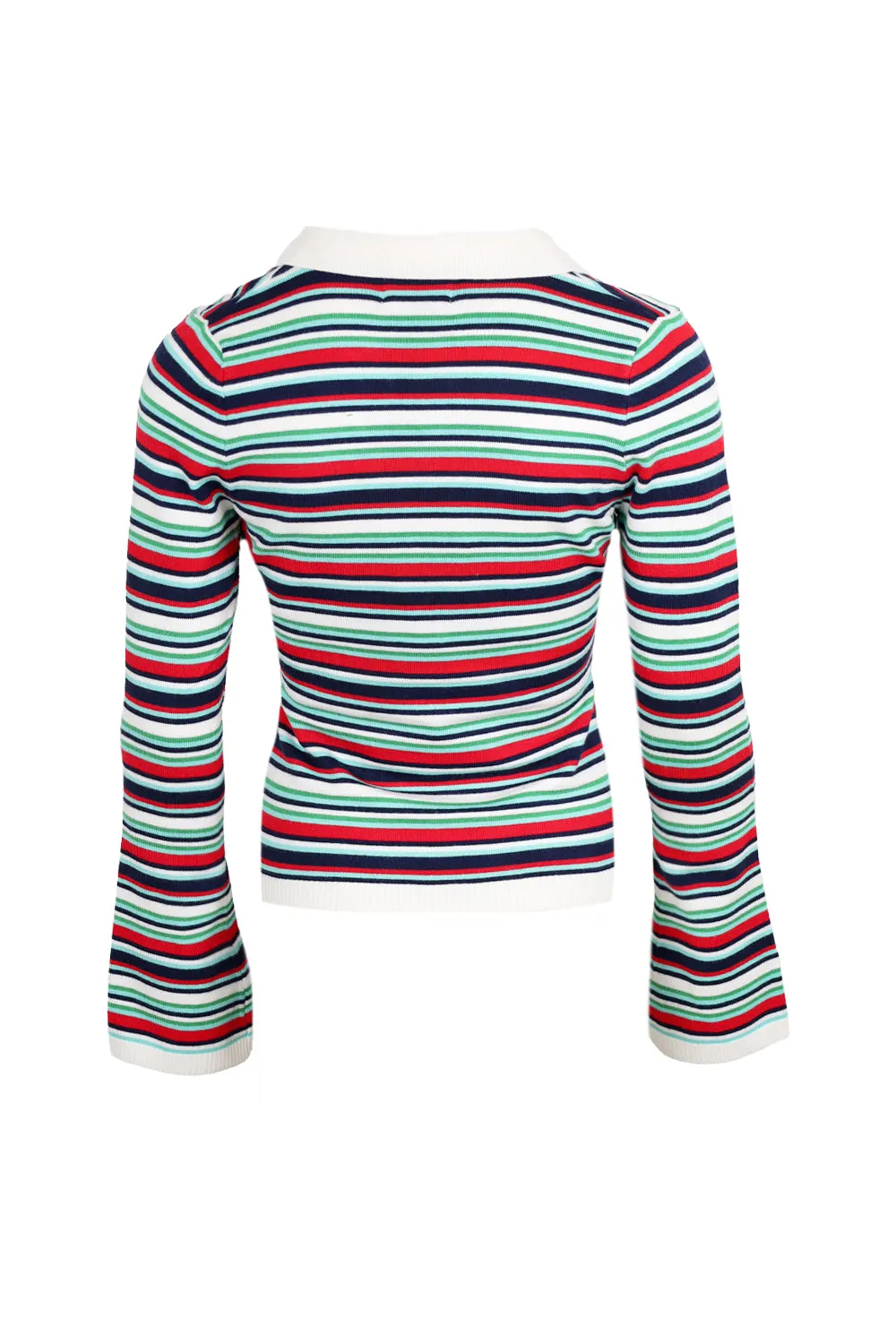 Xyla Collared Long Sleeve Knit Top - Xyla Stripe sold by Sand Dollar product image thumbnail 3